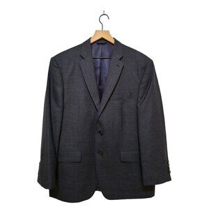 Ralph Lauren Mini Houndstooth Wool Single Breasted Blazer Sz 42S